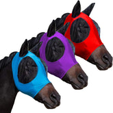 HUAME fly masks for horses with ears, front view, full-face coverage with breathable mesh.