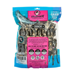 Hubert Premium Cod Skin Crisps close-up texture, showcasing natural cod skin with omega-3.