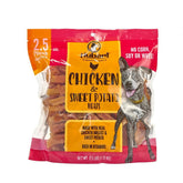 Hubert Premium Dog Treats packaging featuring chicken and sweet potato wraps for wholesome snacking