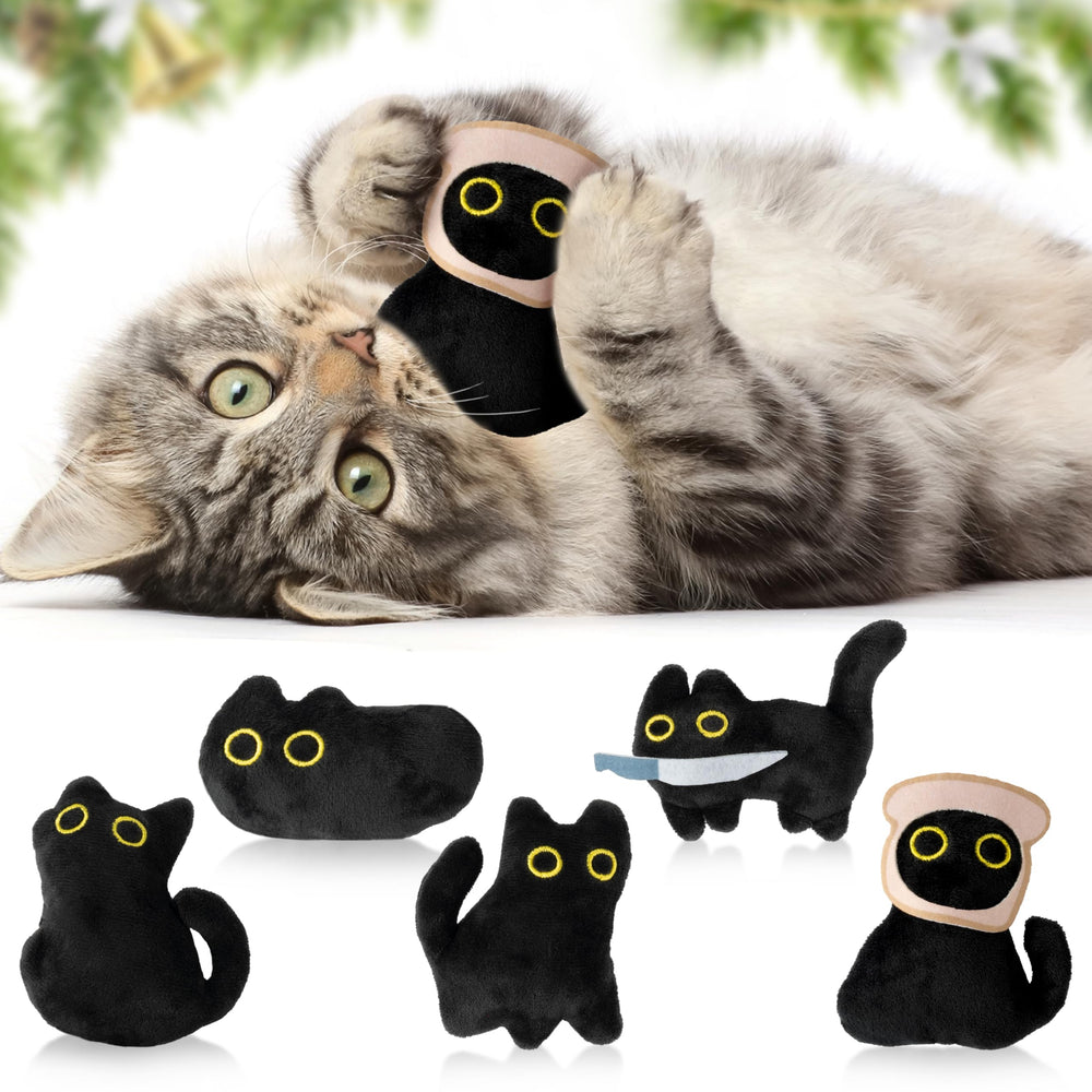 HubirdSall cute black cat toy with crinkle inside for engaging play