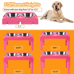 Hubulk adjustable-height bowls adapt as your dog grows.