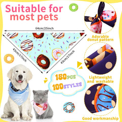 Huhumy Donut Dog Bandanas, folded display, compact and convenient for quick outfit changes.