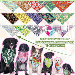 Huhumy paisley dog bandana blue triangle for outdoor adventures and breathable comfort.