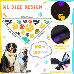 Huhumy paw dog bandanas red paw pattern adds festive charm