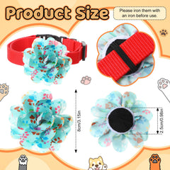 Huhumy paw print dog collar flowers charms ideal for birthdays and outfits.