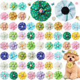 Huhumy spring daisy bow on dog collar for a cute party look