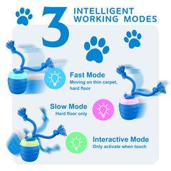 Huimpet USB rechargeable dog toy in blue powers dynamic movement for fun.