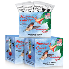Hummer's Galore ready-to-mix nectar packets simplify feeding for hummingbirds.