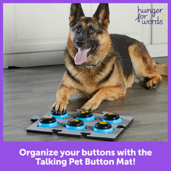 Hunger For Words expandable button board supports growing vocab across mats.