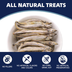HUWZZE Capelin Treats serving over meal demonstrates versatile topping for balanced nutrition