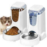 HWONMTE automatic feeder and water dispenser with stainless steel bowl for small to medium pets