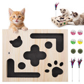 Hyfico cat nail file box overview showing durable wooden design for indoor cats.