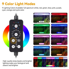 Hygger 18W LED light showing sunrise to sunset mode for natural daily cycle.