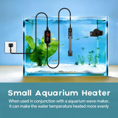 Hygger 200W submersible heater digital controller display close-up for easy temperature monitoring.