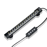 Hygger 24/7 mode submersible aquarium light from the front, full-spectrum glow.