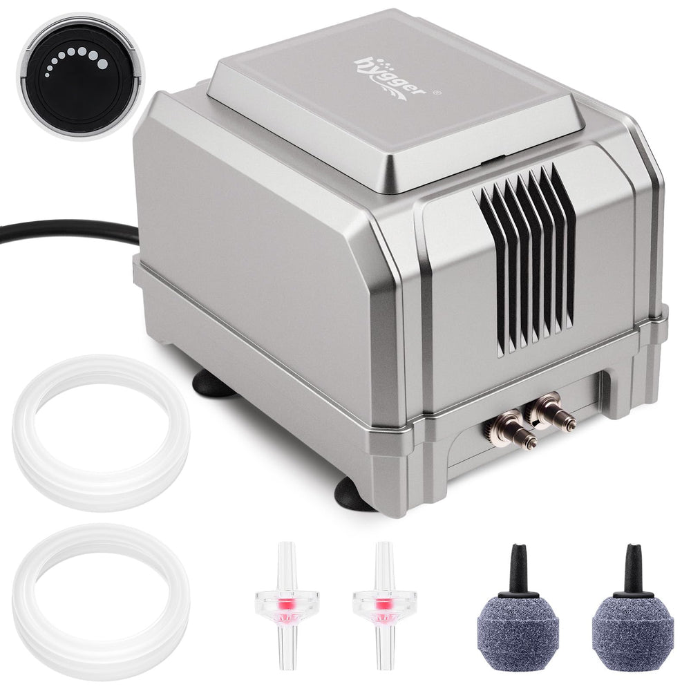 Hygger 5W powerful aquarium air pump delivers steady airflow for large tanks.