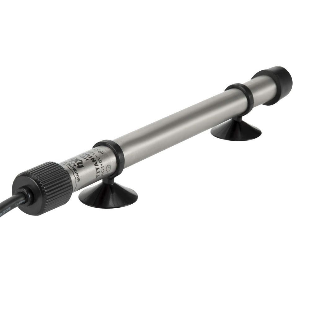 hygger 802 titanium heater rod closeup shows durable heating element for reliable aquarium warmth.