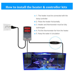 hygger 802 titanium heater rod submerged in an aquarium to provide stable warmth.