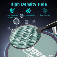 Hygger air stone close-up shows nano micropore bubbles for efficient aeration.