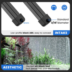 Hygger all black diffuser blends discreetly with tank background