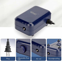 hygger aquarium air pump 3W power with efficient oxygen output