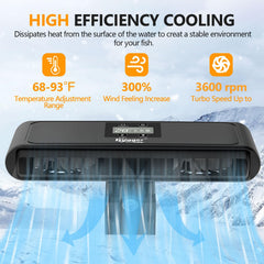 Hygger Aquarium Chiller Fan side mount for easy tank setup and stability