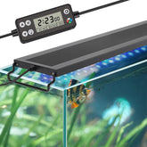 hygger Auto On Off LED aquarium light with front view and control panel for clarity
