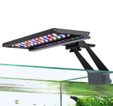 Hygger clip-on full spectrum light mounted on aquarium for natural color rendering.