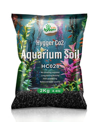 Hygger CO2 aquarium soil with fine texture supports plant roots and shrimp habitat.