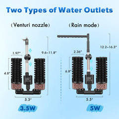 Hygger dual sponge filtration design traps debris and supports clear water.