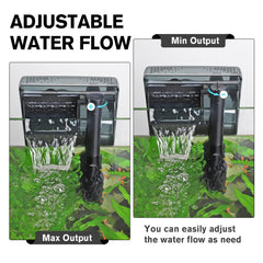 Hygger extendable intake tube adapts to deeper tanks for flexibility.