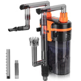 Hygger external filter front view for compact tanks and quiet operation.