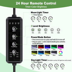 Hygger full-spectrum 6500K LED highlights plants and fish color without harsh glare.