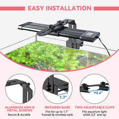 Hygger light riser offers adjustable height from 2 to 6 inches for precise lighting.