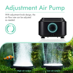 hygger Quiet air pump top control knob close-up for easy airflow adjustment