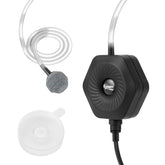 Hygger Quiet Mini air pump top view showing compact, silent aeration for small tanks.