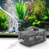 hygger See-Through Air Pump front view demonstrates quiet operation for peaceful tanks
