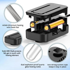 Hygger short heater guard detaches for quick cleaning after use.