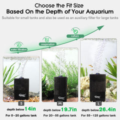 Hygger sponge filter betta-breeding-friendly low-flow filtration