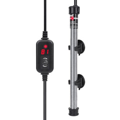 Hygger submersible heater in a compact tank showing precise 100W heating