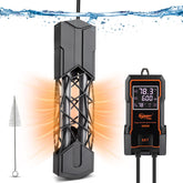 Hygger Submersible Heater 1200W front view with precise temperature display.