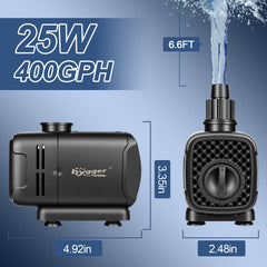 Hygger pump in low suction mode draining debris during quick water changes.