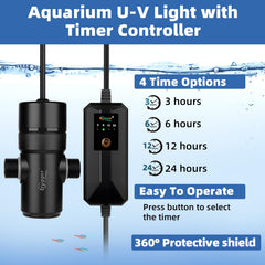 hygger U-V light shielded housing protects fish and prevents leakage.