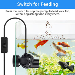 Hygger Wave Maker 360Β° rotation flow for comprehensive aquarium circulation.