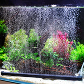 Hygger weighted nano mist bubble wall bar front view showing a dense bubble curtain for aeration.