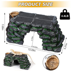 Hygger Zoo hide cave with slate top providing secure retreat