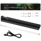 Hygger Zoo T5 UVB light fixture front view highlighting sturdy build for reliable reptile lighting