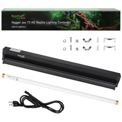 Hygger Zoo T5 UVB light fixture front view highlighting sturdy build for reliable reptile lighting