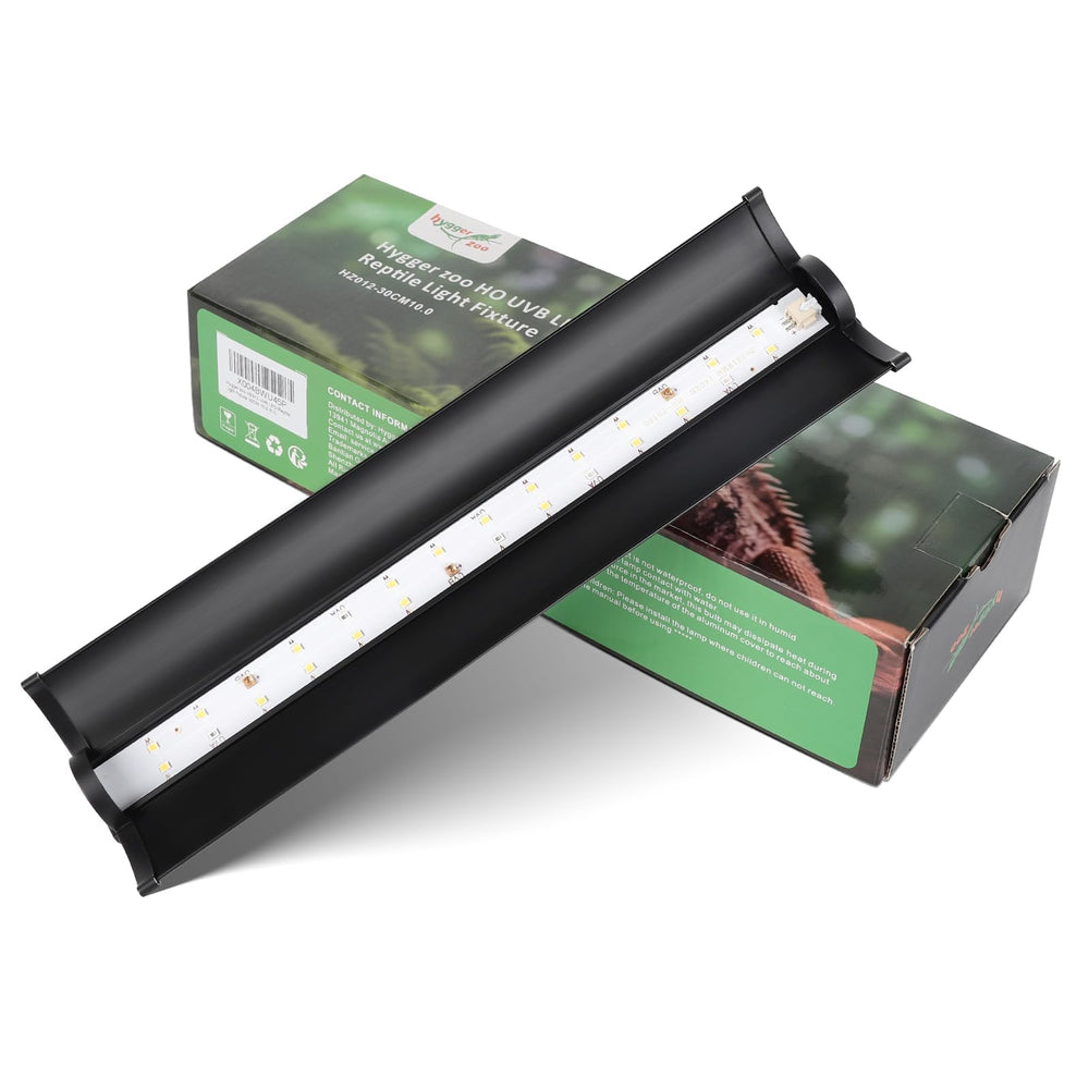 Hygger Zoo UVB Light 12-inch front view for reliable reptile enclosure UV exposure