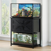 Hylemoros farmhouse black aquarium stand top view showing sturdy frame for heavy tanks